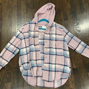 American Eagle hooded flannel